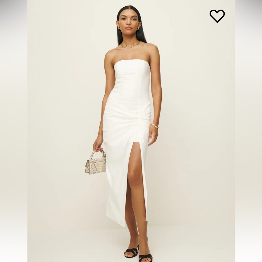 Nwt reformation white strapless kynzie dress size 4.